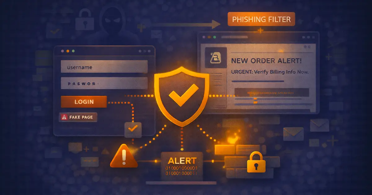 Phishing protection stops fake emails and pages from tricking visitors and stealing data.