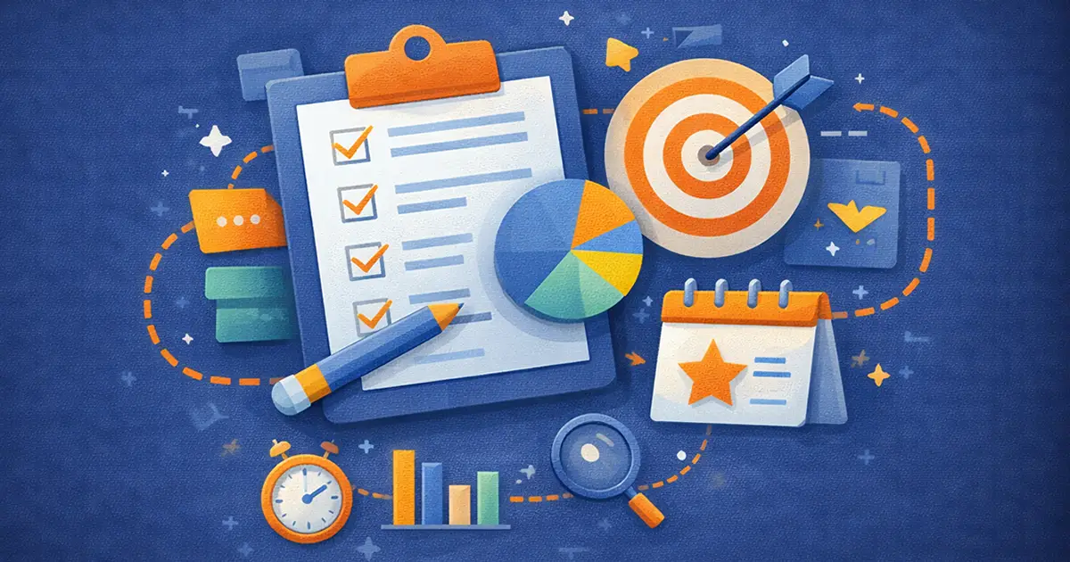 A visual overview showing how content ideas, goals, and publishing plans work together.