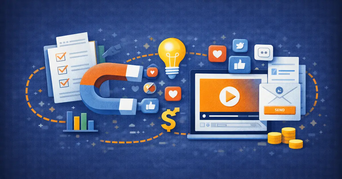 An illustration highlighting content formats designed to guide users toward action.