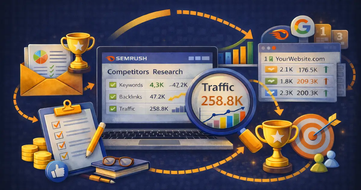 A visual comparison showing how SEO performance is measured and analyzed.
