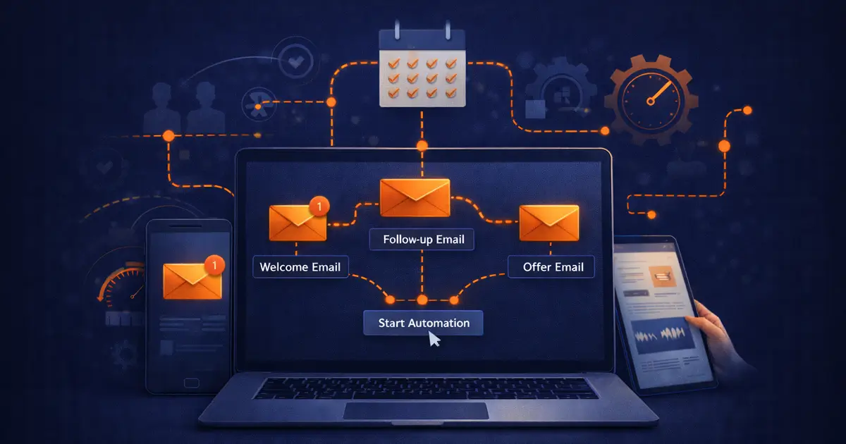 Emails move through a system automatically, guided by logic, timing, and triggers.