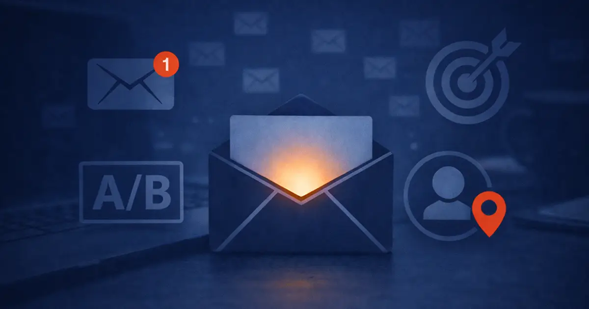 Inbox attention is drawn toward selected messages while others fade into the background.