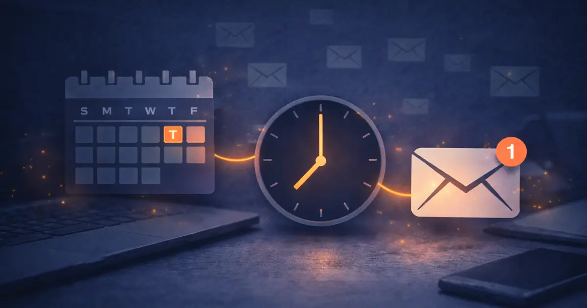 Emails align with daily routines, reaching inboxes at moments of highest attention.