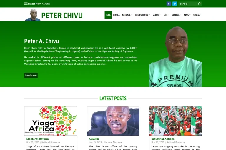 Engr. Peter Chivu Personal Brand website design by The Strategic Tech